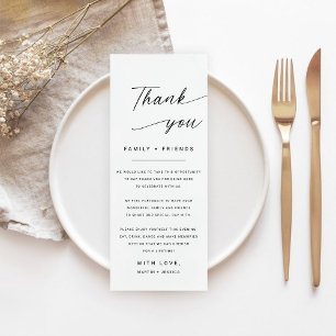 Minimalist Thank You Wedding Place Card