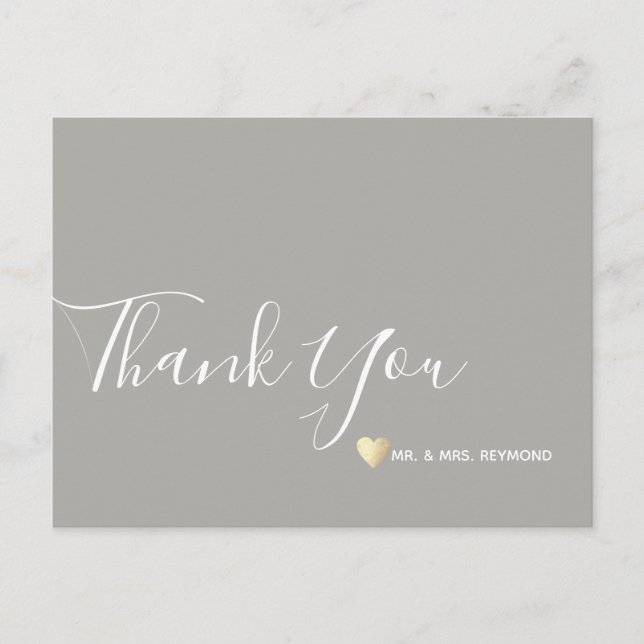 minimalist thank you wedding postcard (Front)