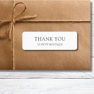 Minimalist Thank You White Business Label