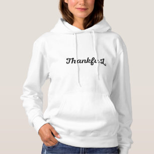 Minimalist Thankful Autumn Leaf Art Hoodie