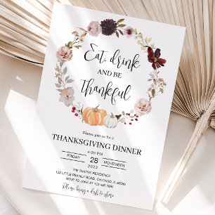 Minimalist Thanksgiving Invitation