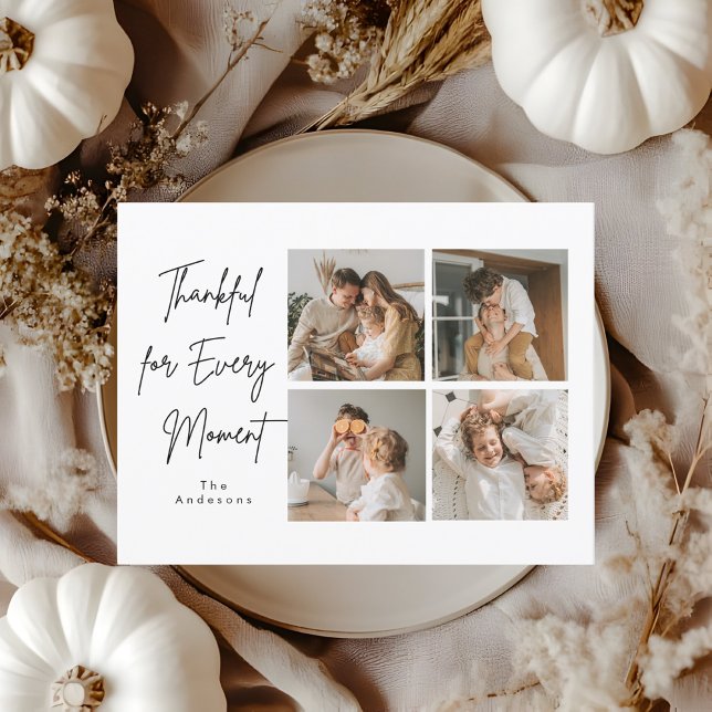 Minimalist Thanksgiving Photo Collage Postcard (Creator Uploaded)