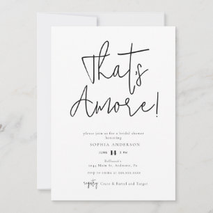 Minimalist That's Amore! Bridal Shower Invitation