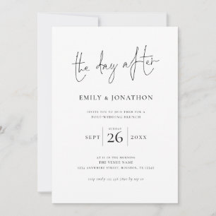 Minimalist The Day After Wedding Brunch Invitation