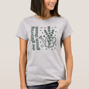 Minimalist The Glittering Green Thumb Botanical  T-Shirt