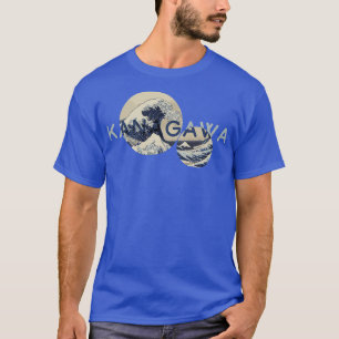 Minimalist The Great Wave off Kanagawa Geometric T-Shirt