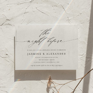 Minimalist The Night Before Rehearsal Dinner Invitation