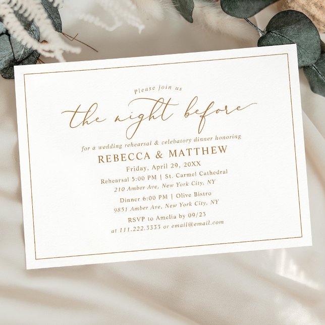 Minimalist The Night Before Rehearsal Dinner Invitation (Creator Uploaded)