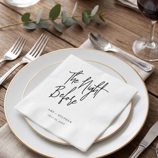 Minimalist the Night Before Rehearsal Dinner Napkin (Creator Uploaded)