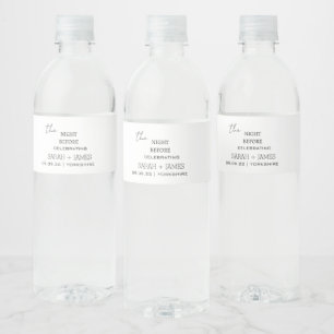 Minimalist The Night Before Rehearsal Dinner  Water Bottle Label