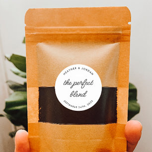 Minimalist The Perfect Blend Wedding Coffee Favour Classic Round Sticker