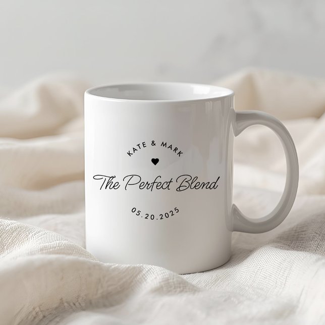 Minimalist The Perfect Blend Wedding Newlywed Gift Coffee Mug (Creator Uploaded)