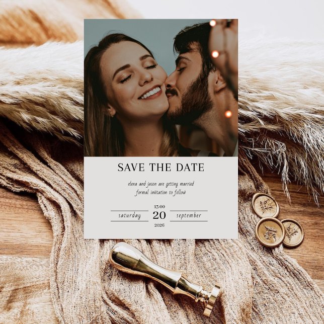 Minimalist theme & Elegant Photo Wedding Save The Date (Creator Uploaded)