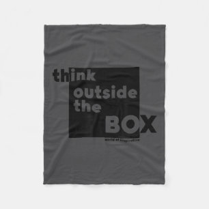 Minimalist Think Outside The Box Fleece Blanket