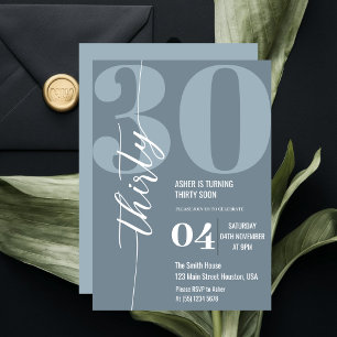 Minimalist Thirty 30th Birthday Party Invitation