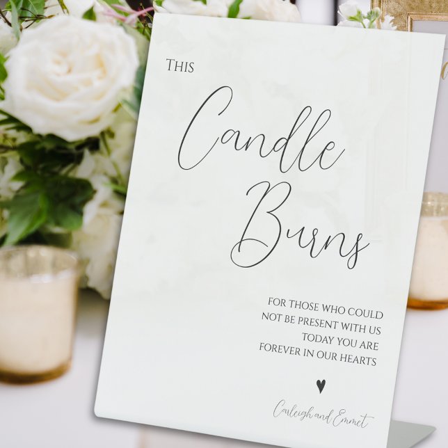 Minimalist This Candle Burns Wedding Pedestal Sign (Minimalist This Candle Burns Wedding Pedestal Sign
)