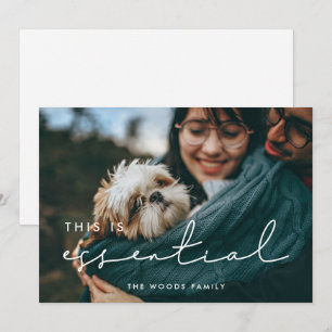 Minimalist This is essential 2027 Photo Holiday Card