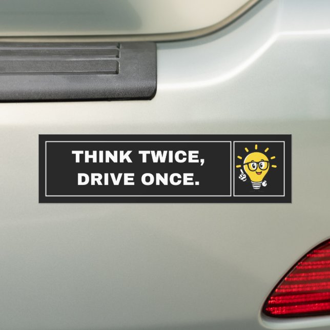 Minimalist Thoughtful Safe Drive Bumper Sticker (On Car)