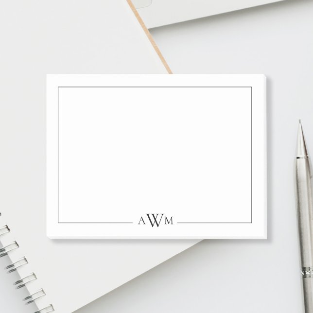 Minimalist Three Letter Monogram Post-it Notes (Creator Uploaded)