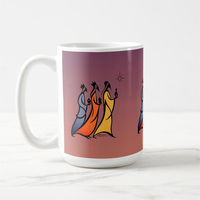 Minimalist Three Wise Men Coffee Mug (Left)
