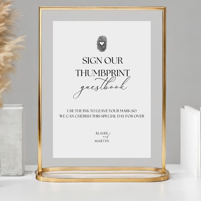 Minimalist Thumbprint Wedding Guest Book Sign (Creator Uploaded)