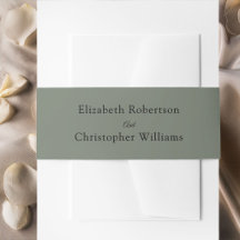 Minimalist Thyme Green Typography Wedding