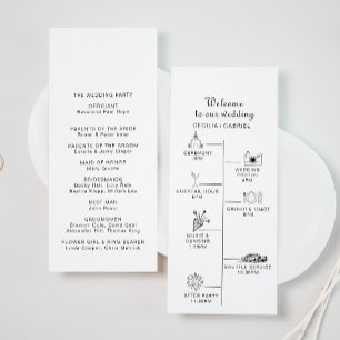 Minimalist Timeline Wedding Program Programme