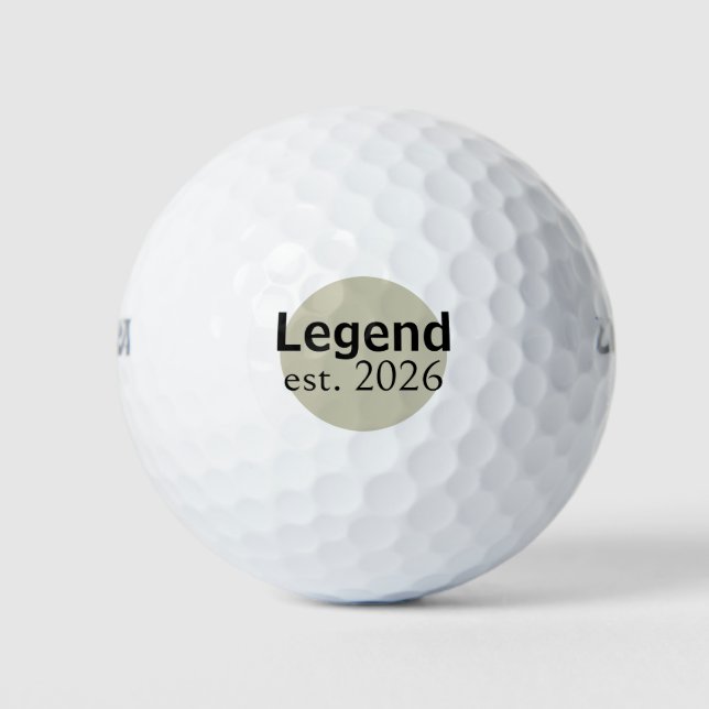 Minimalist Title Established Year Legend Golf Balls (Front)