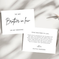 Minimalist To My Brother In Law On My Wedding Day
