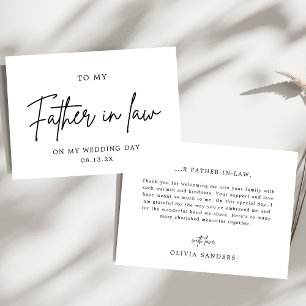 Minimalist To My Father In Law On My Wedding Day Thank You Card