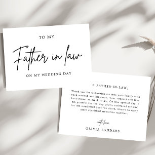Minimalist To My Father In Law On My Wedding Day Thank You Card