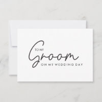 Minimalist To my Groom on my wedding day card