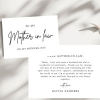 Minimalist To My Mother In Law On My Wedding Day