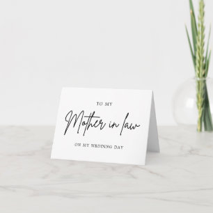 Minimalist To My Mother In Law On My Wedding Day Thank You Card