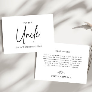 Minimalist To My Uncle On My Wedding Day Thank You Card