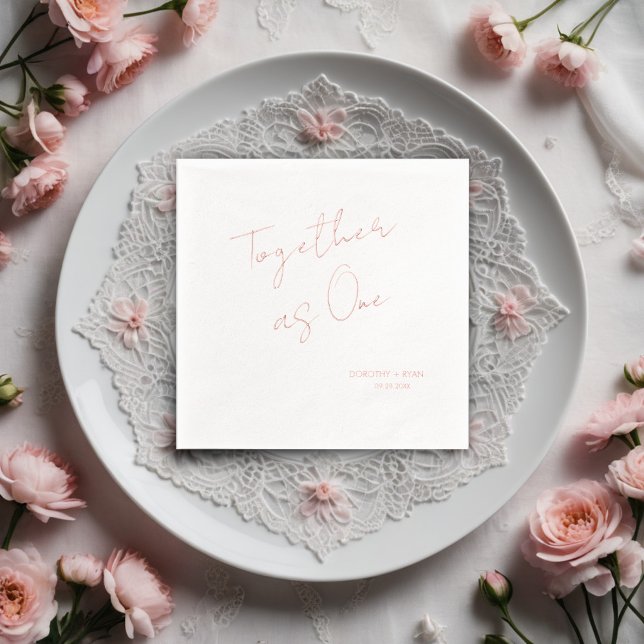 Minimalist "Together as one" Wedding  Foil Napkins (Creator Uploaded)