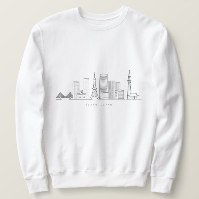 Minimalist Tokyo Skyline Illustration Sweatshirt (Design Front)
