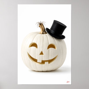 Minimalist Top Hat Pumpkin Poster