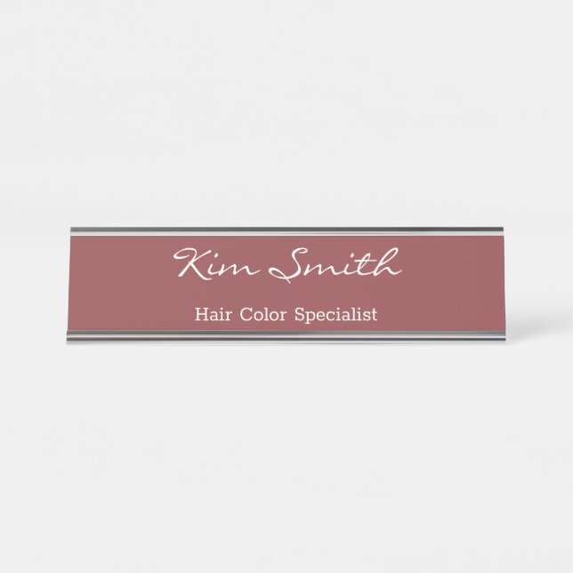 Minimalist Topaz Name Professional Title Desk Name Plate (Front)