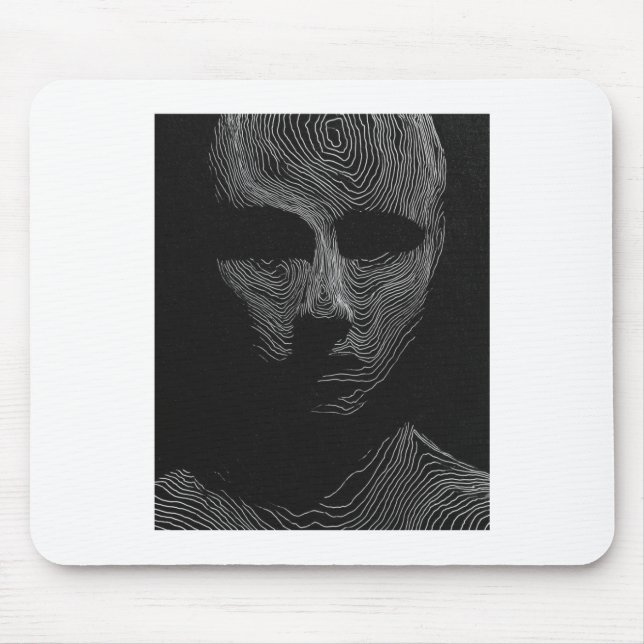 Minimalist Topographic Linework Oversized  Mouse Pad (Front)