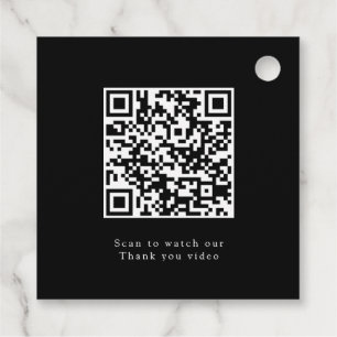 Minimalist Traditional Simple QR Code wedding  Favour Tags