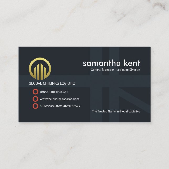 Minimalist Transport Route Logistics Manager Business Card (Front)