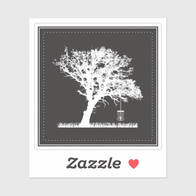 Minimalist Tree Basket Disc Golf Sticker (Sheet)