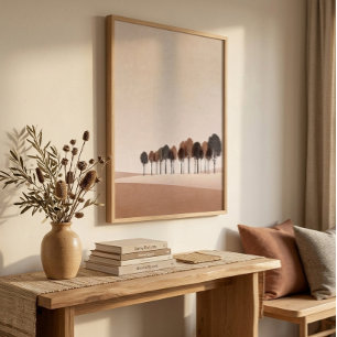 Minimalist Tree Line Wall Art for Living Room Deco