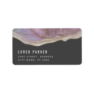 Minimalist trendy lavender marble agate label