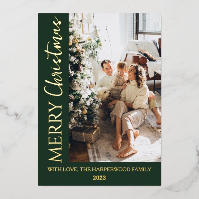 Minimalist Trendy Modern Photo Family Christmas (Front)