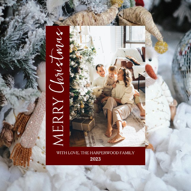 Minimalist Trendy Modern Photo Family Christmas Holiday Card (Creator Uploaded)