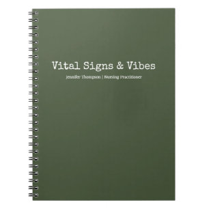 Minimalist Trendy Olive Nursing Student College Notebook
