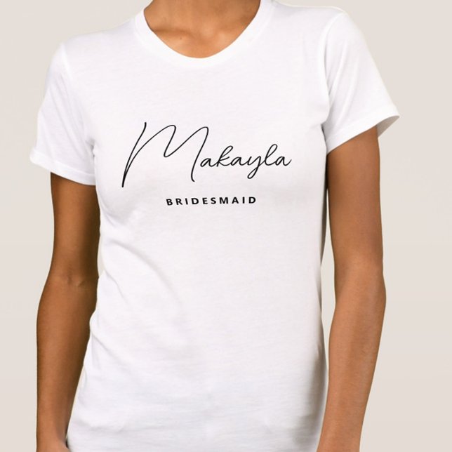 Minimalist Trendy Personalised Bridesmaid T-Shirt (Creator Uploaded)