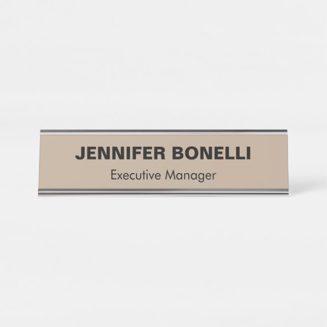 Minimalist trendy personalised customised name desk name plate (Front)